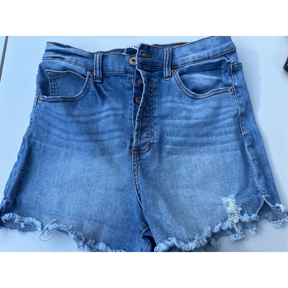 Celebrity Pink The Rebel Denim Shorts Medium Wash High Waist Button Fly Size 7